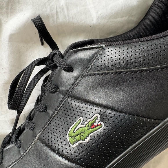 Lacoste Men's Black Leather Sneakers - Picture 7 of 7